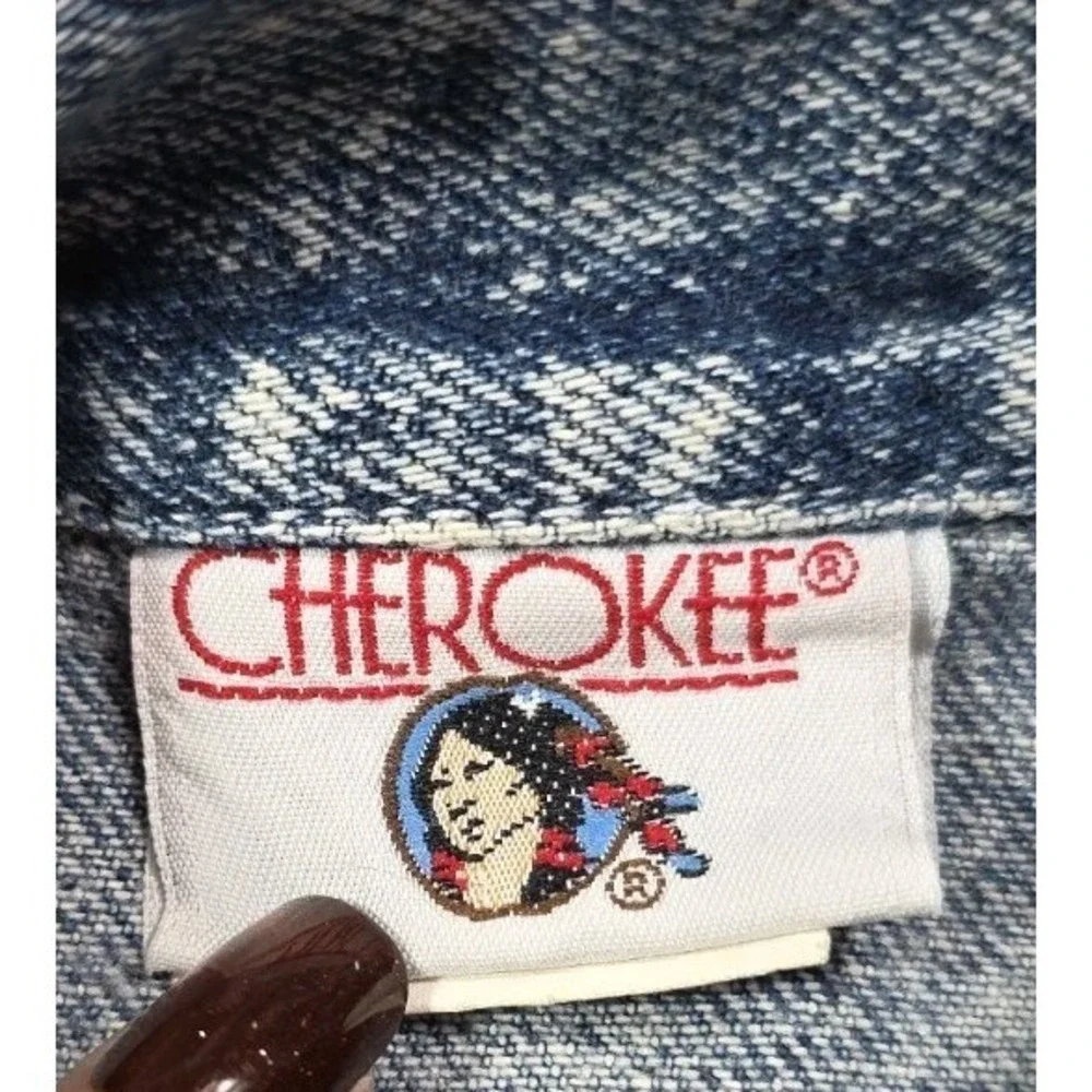 Vintage Cherokee Kids Acid Wash Denim Jacket USA 3T Unisex 80s 90s